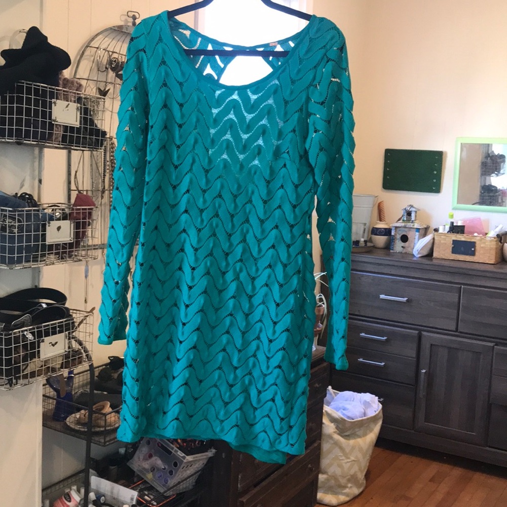 Large Teal Free People mini dress